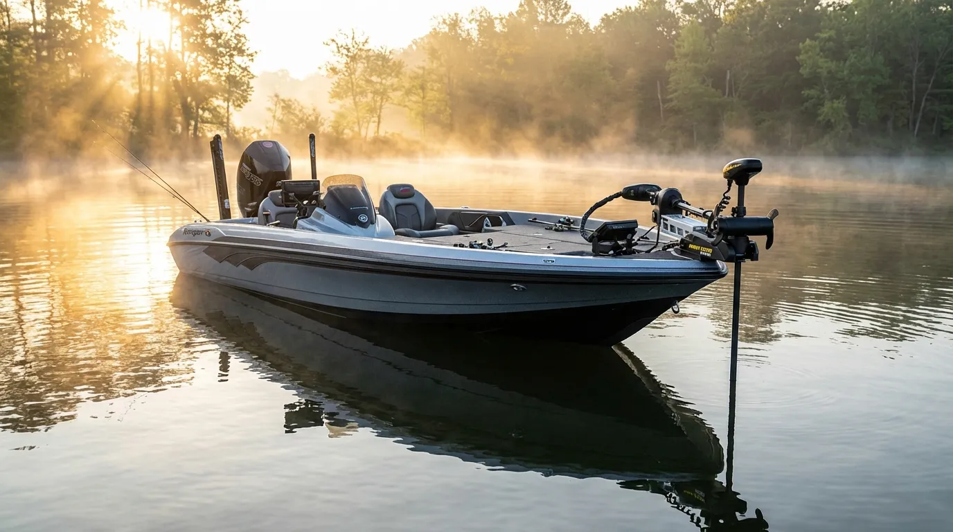 Minn Kota bow mount trolling motor on fishing boat