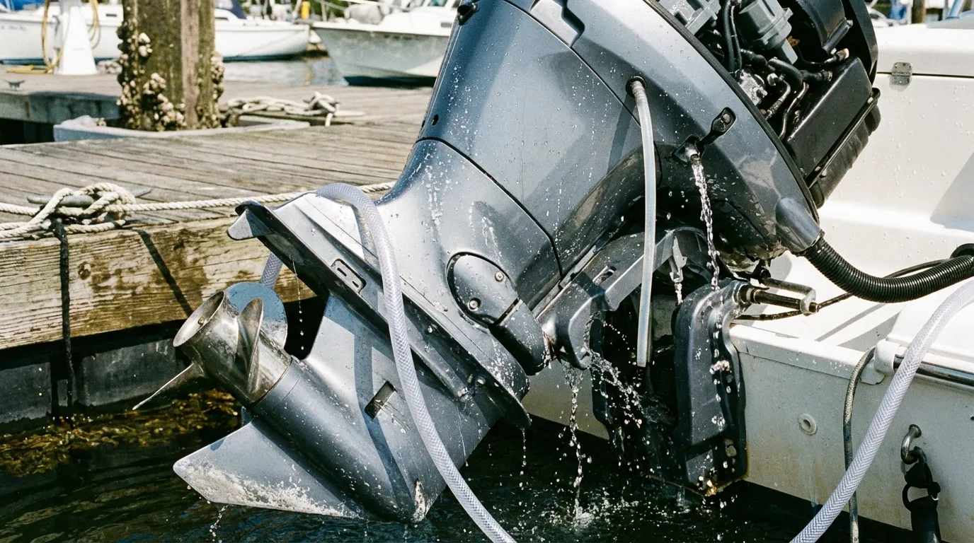 Outboard motor cooling system flush