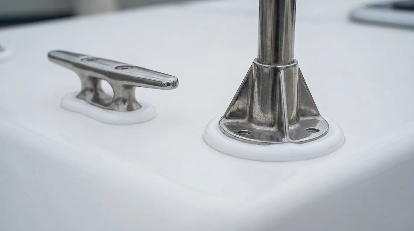 Sealed marine deck hardware