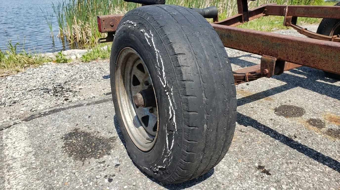 Trailer tire heat damage