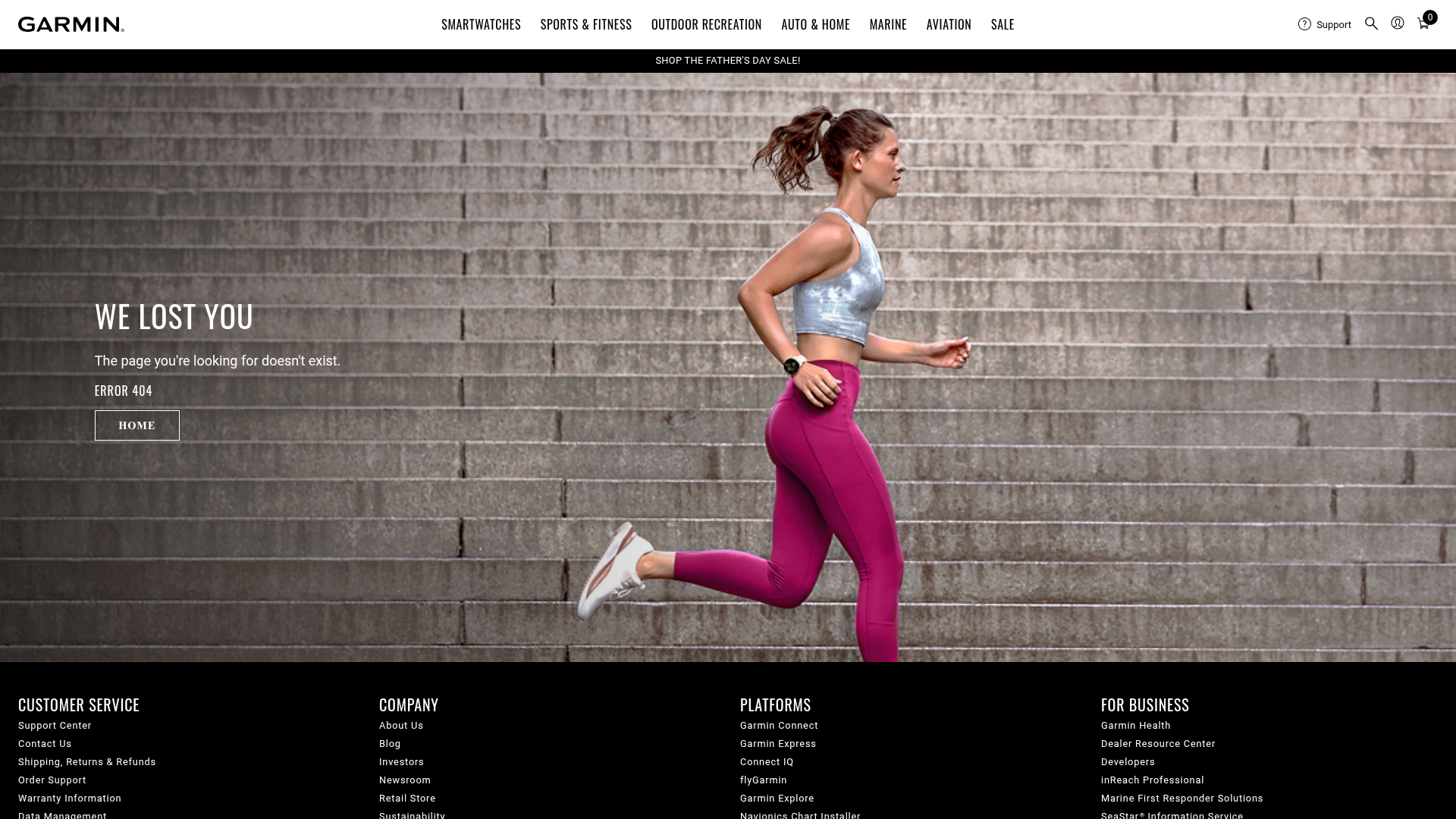 2. Garmin Homepage