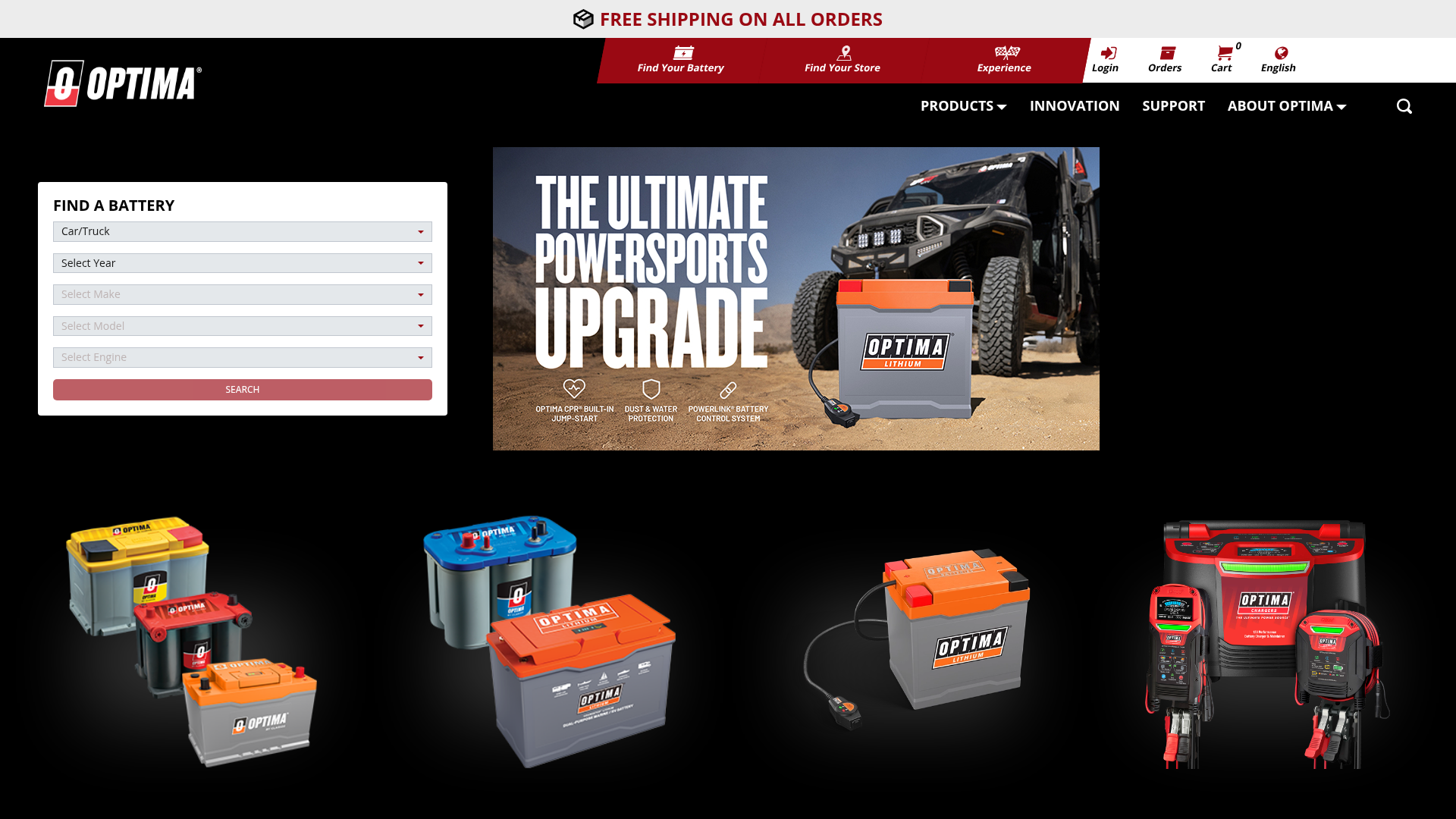 2. OPTIMA Batteries Homepage