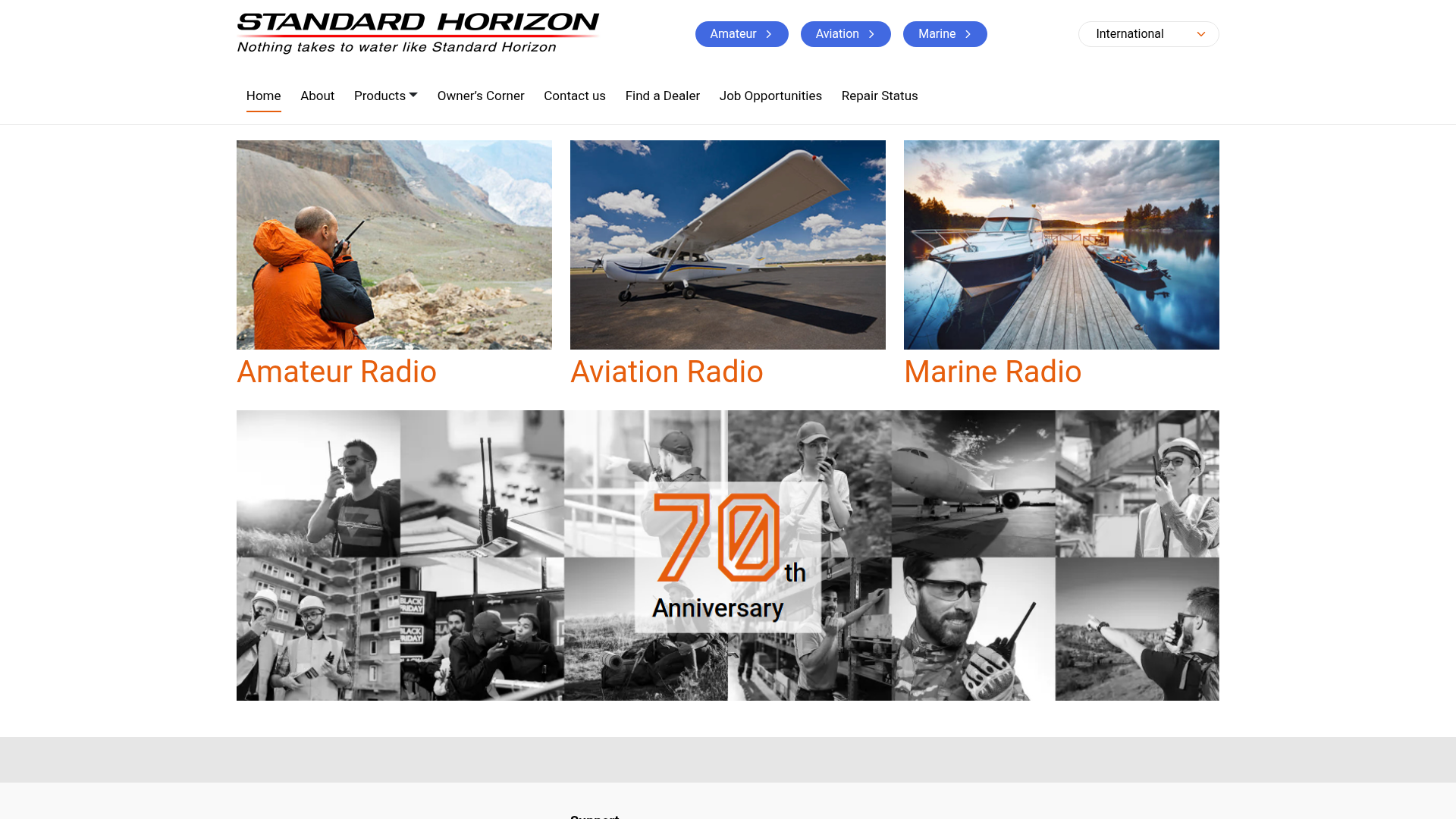 3. Standard Horizon Homepage