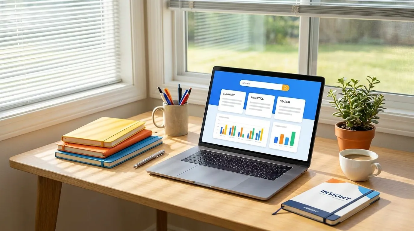 AI-driven search results on a laptop