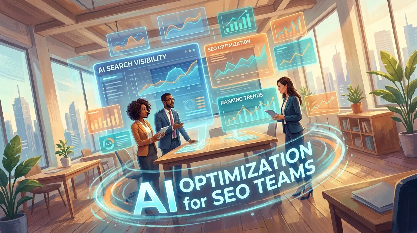 AI search visibility dashboard illustration