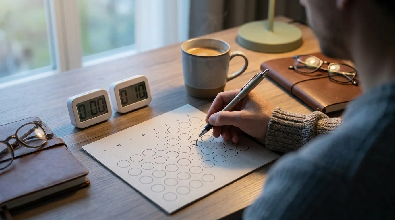 Calendar and daily routine concept