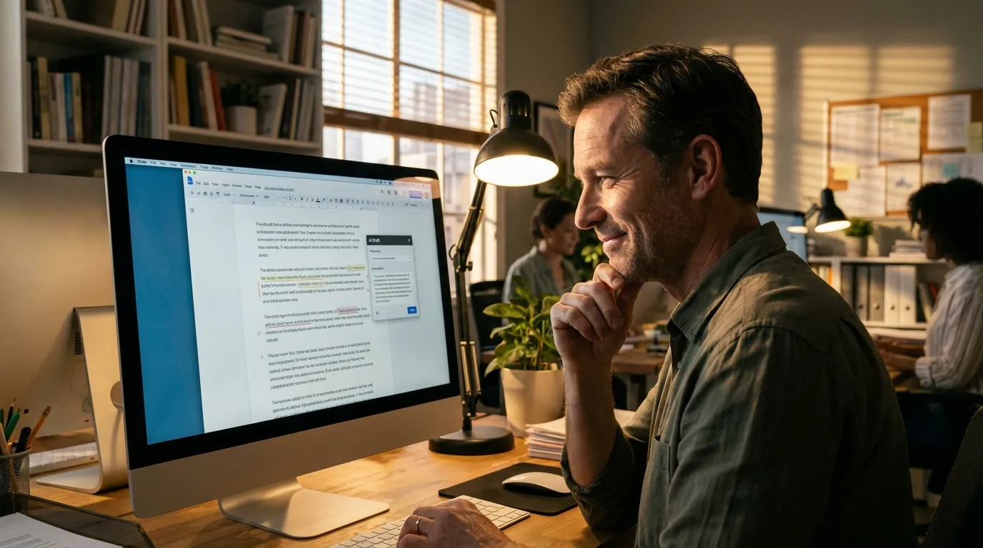 Content editor refining AI draft