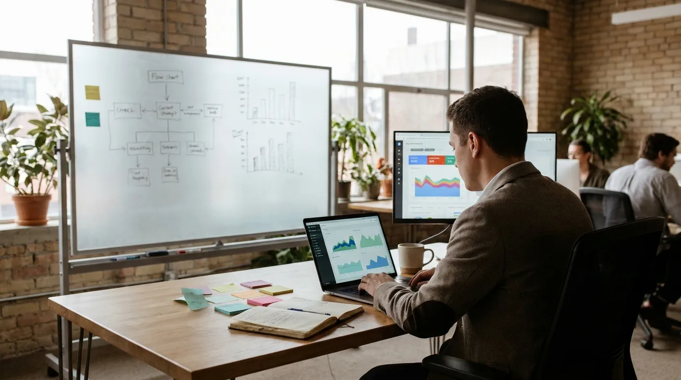 Content strategist mapping AI citations and assisted conversions