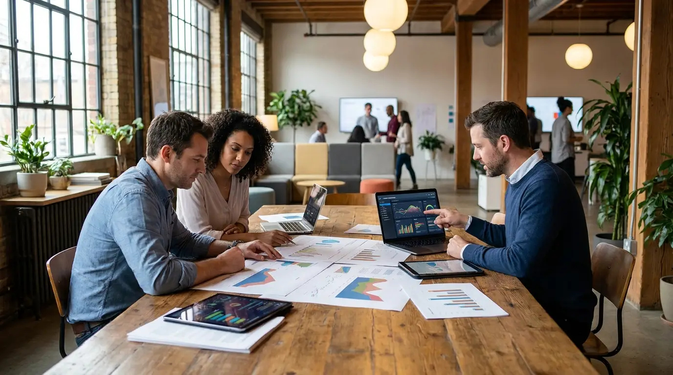 Content team planning multi-channel newsroom workflow