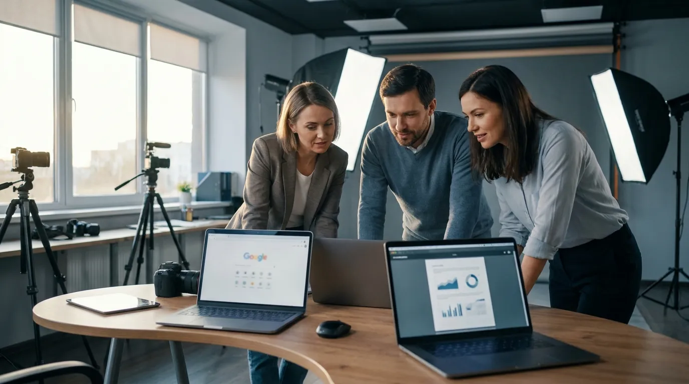 Content team reviewing AI-assisted draft