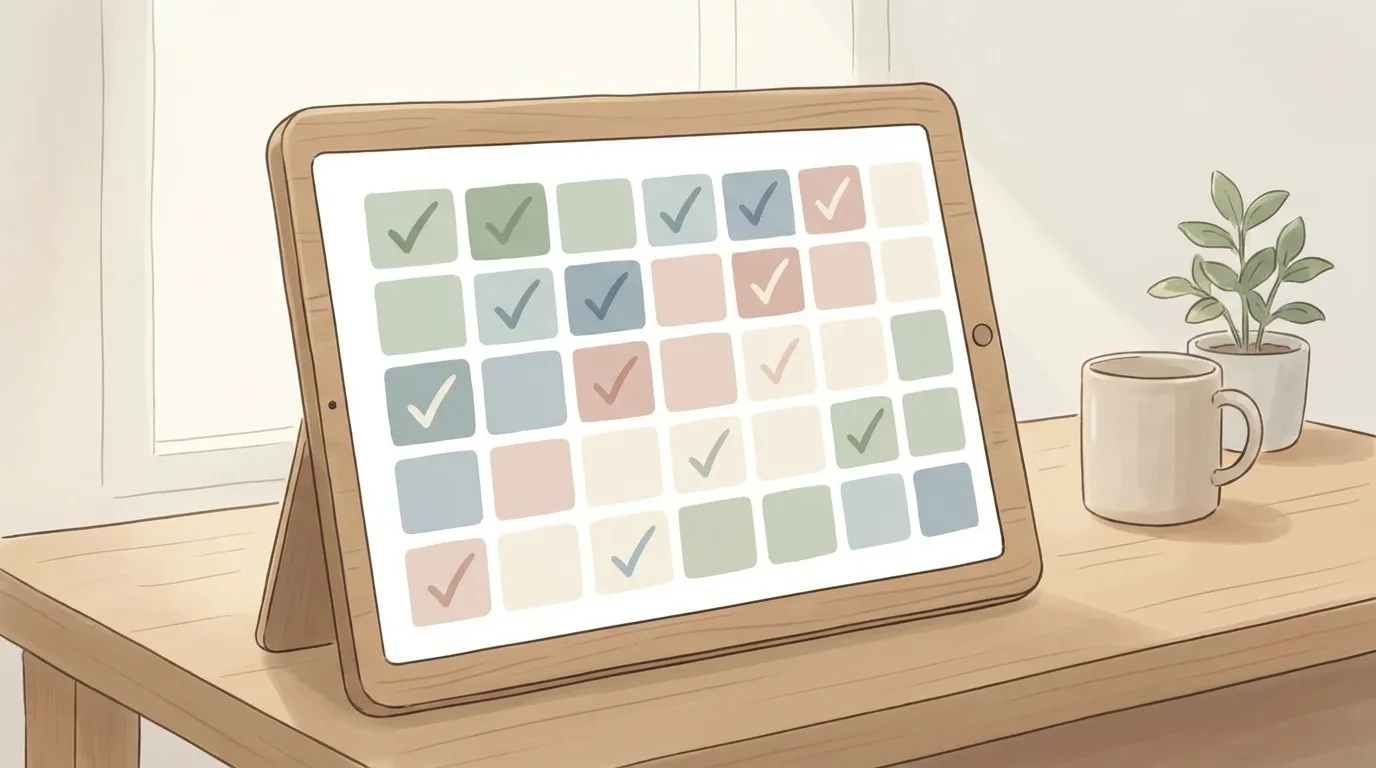 Daily habit tracking visualization