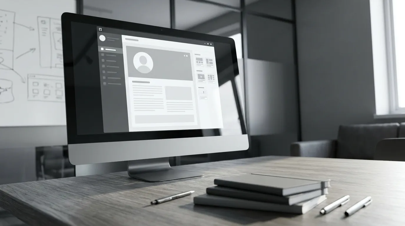 Detailed author bio section on a modern website dashboard