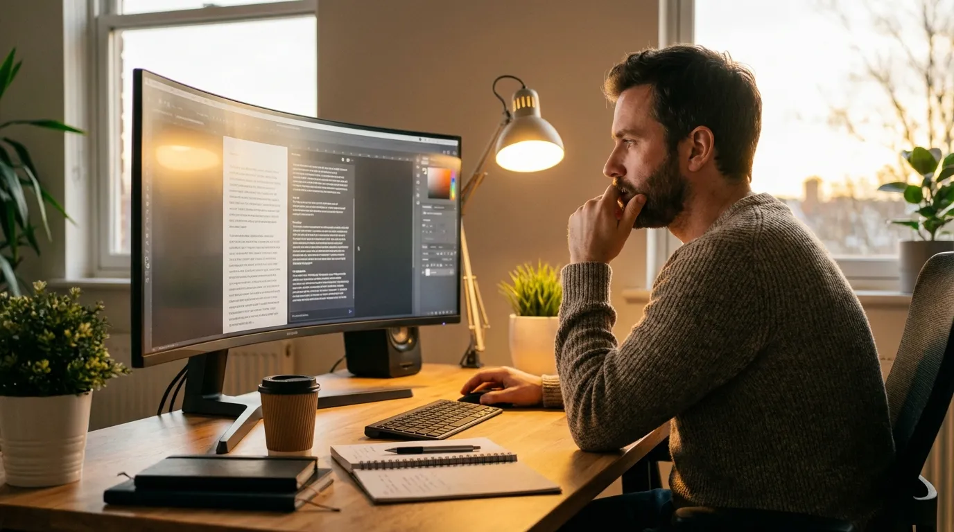 Editor refining AI-generated SEO content