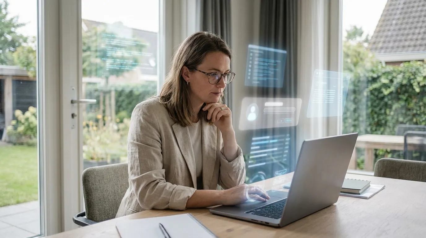 Human editor reviewing AI content