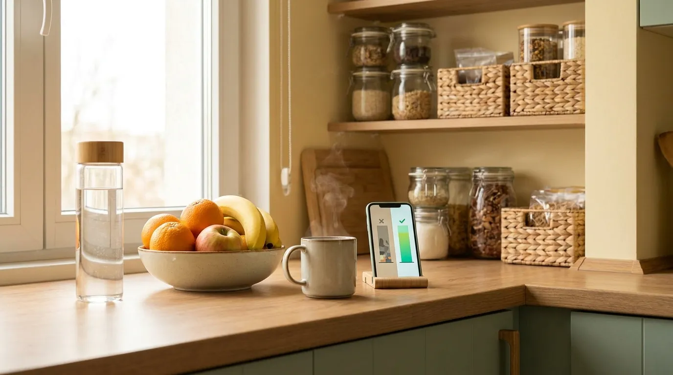 Kitchen counter with healthy replacement options prepared in advance