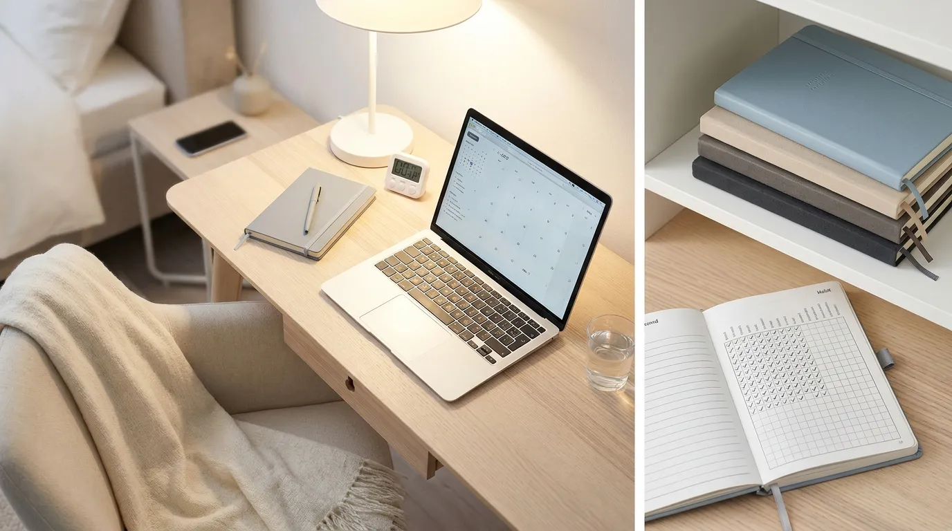 Minimal desk setup for focused work