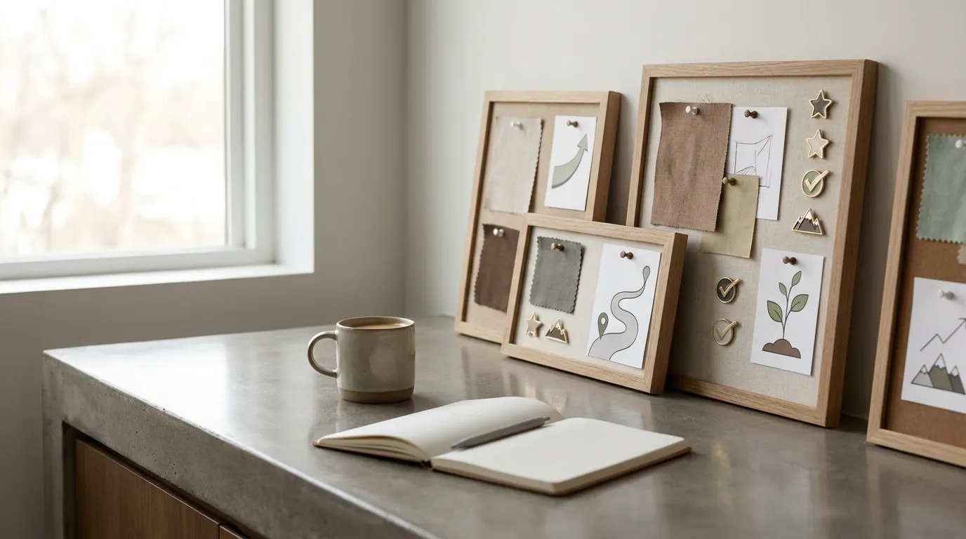 Morning coffee habit cue on a minimalist kitchen counter