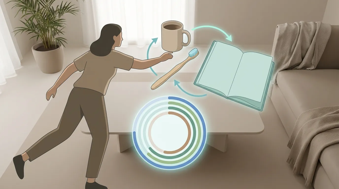 Person linking a new habit to an existing routine like coffee or brushing teeth