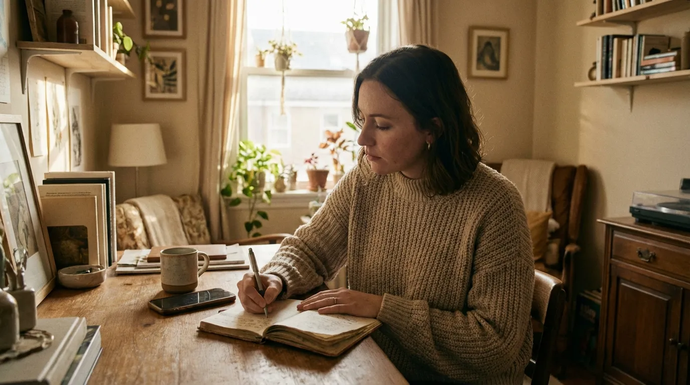 Person reflecting on daily habits