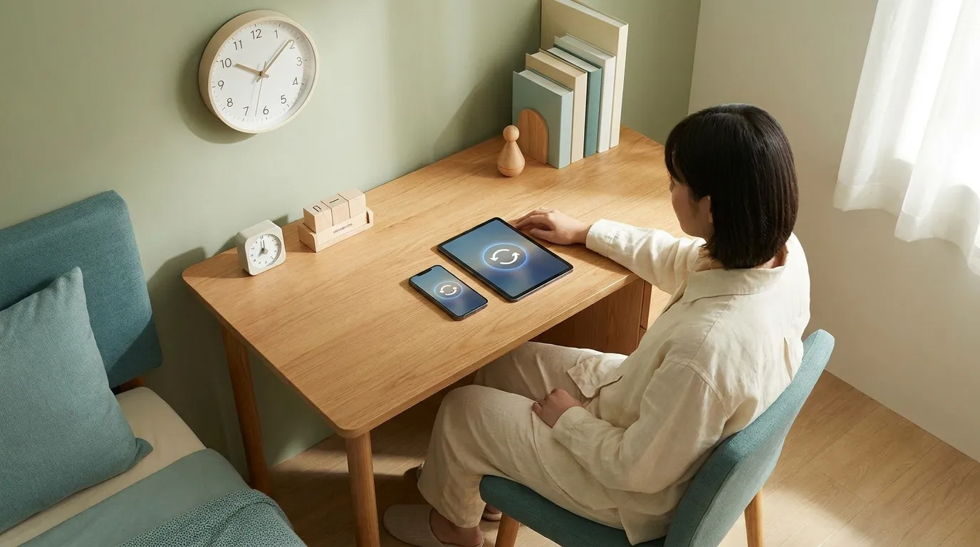 Person using time blocking and focus timer