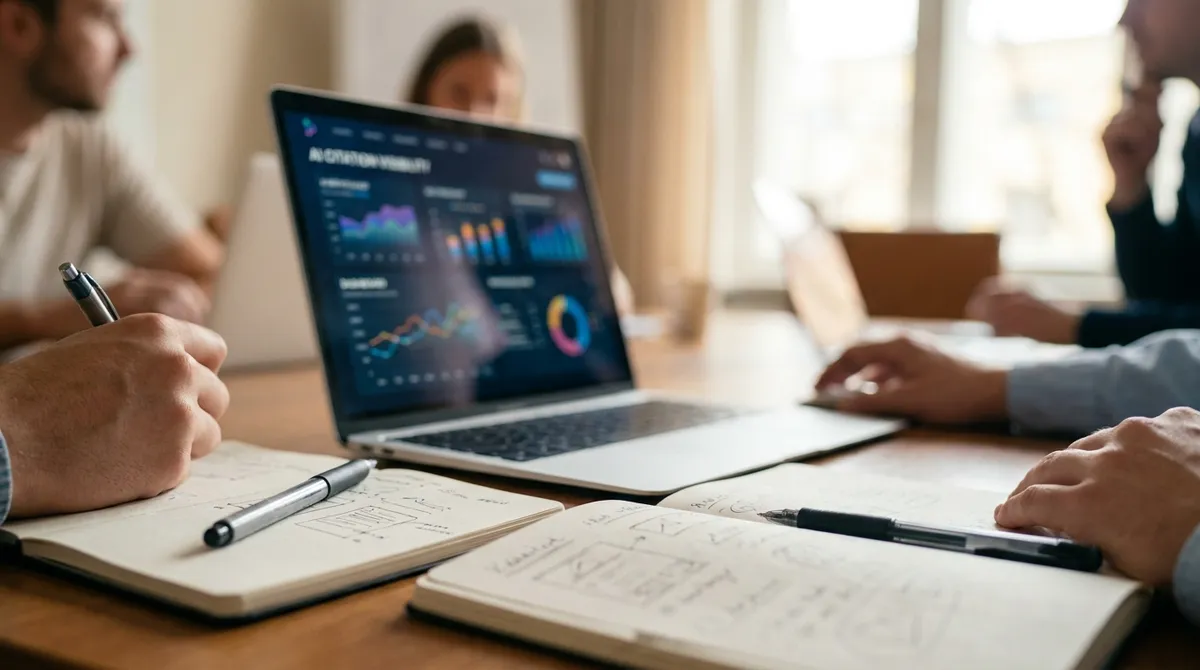 SEO analyst reviewing AI citation visibility dashboards
