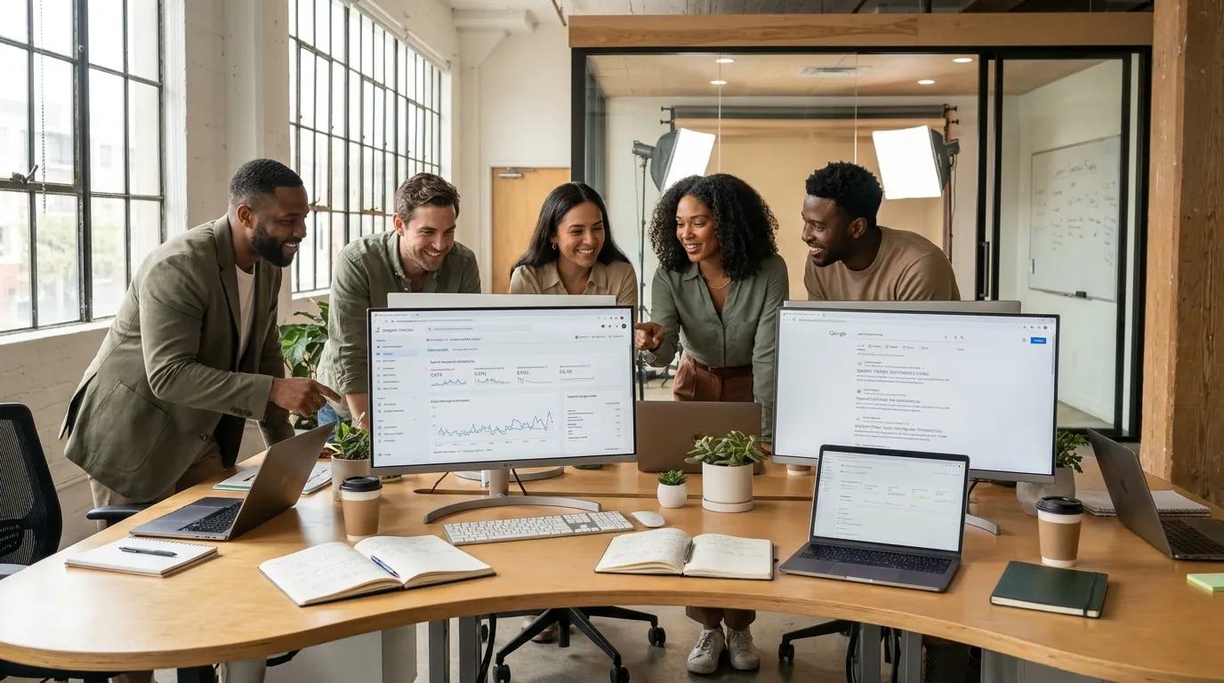 SEO team reviewing AI-first search data