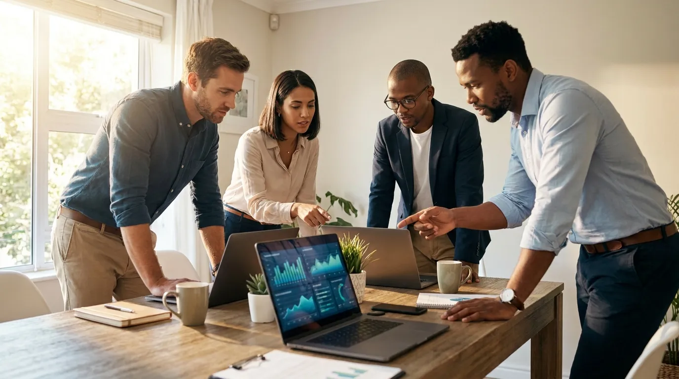 SEO team reviewing AI visibility dashboards