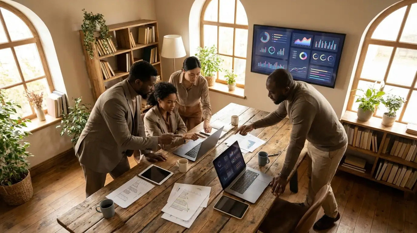 SEO team reviewing zero-click performance dashboards