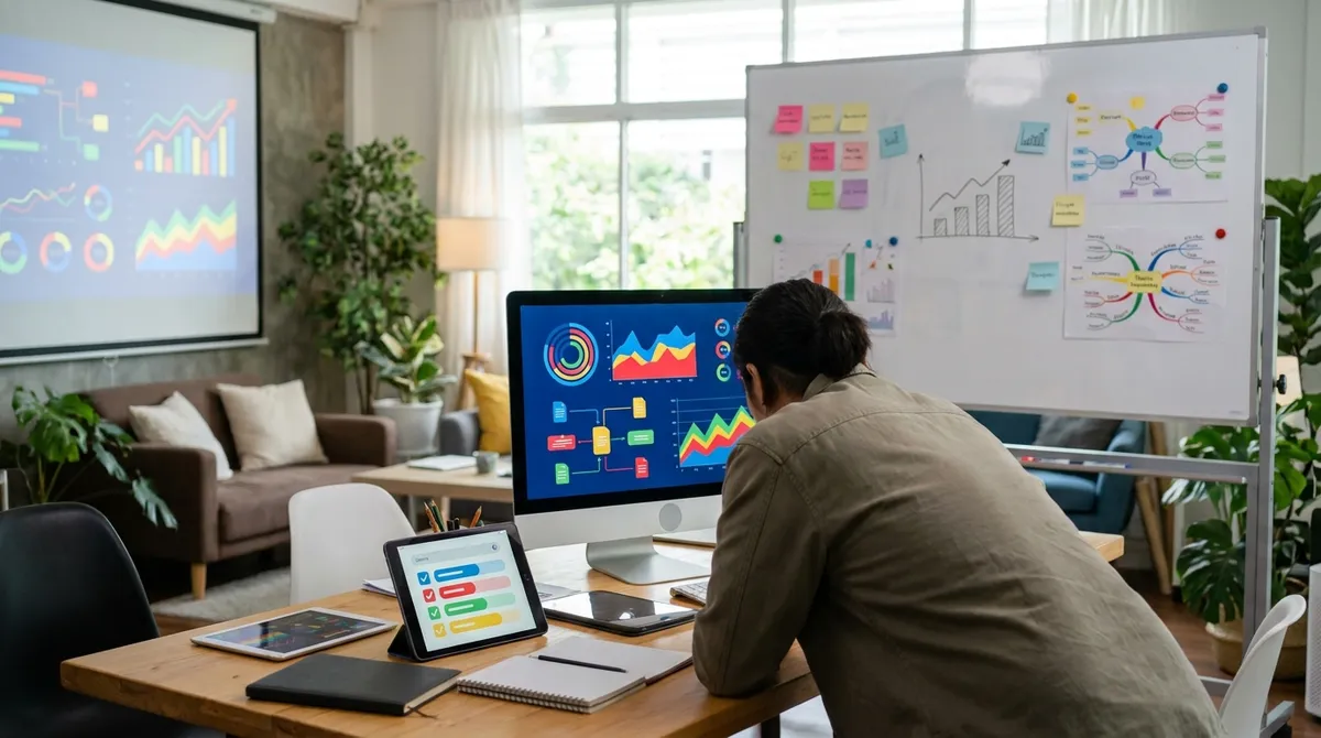 Website owner auditing content quality with AI checklist
