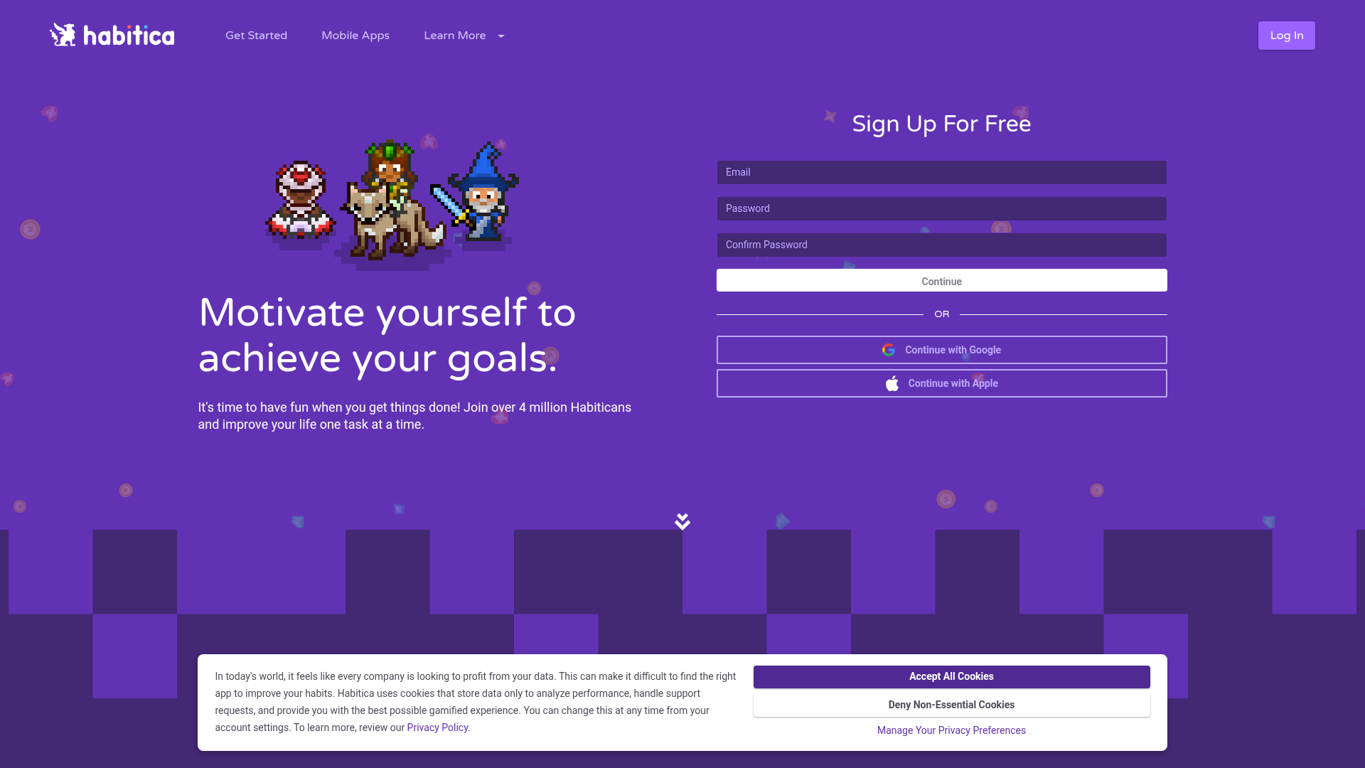 2. Habitica Homepage