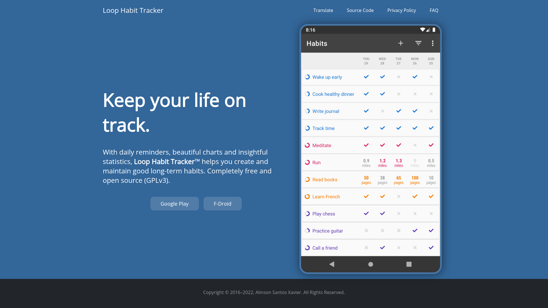 4. Loop Habit Tracker Homepage
