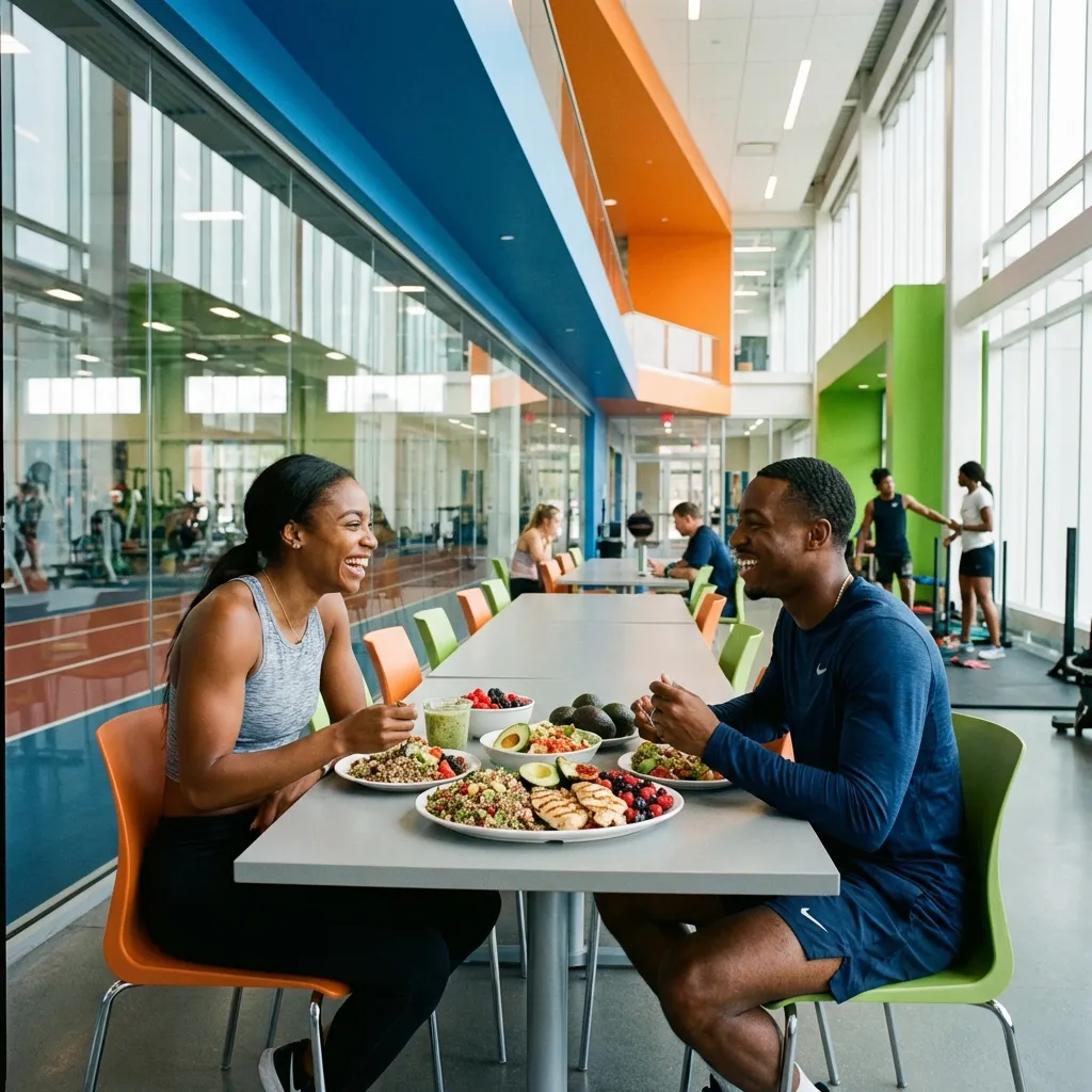 Sportler beim gesunden Essen