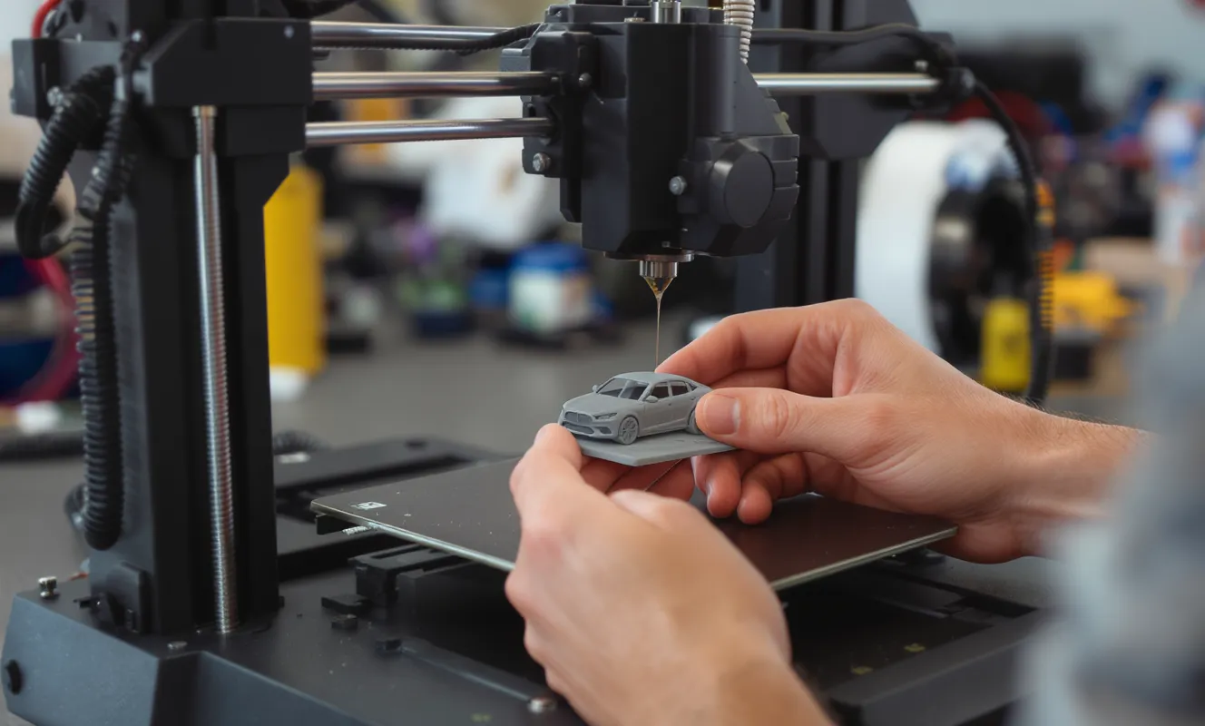 3D-Druck eines KFZ-Clips im Innenraum