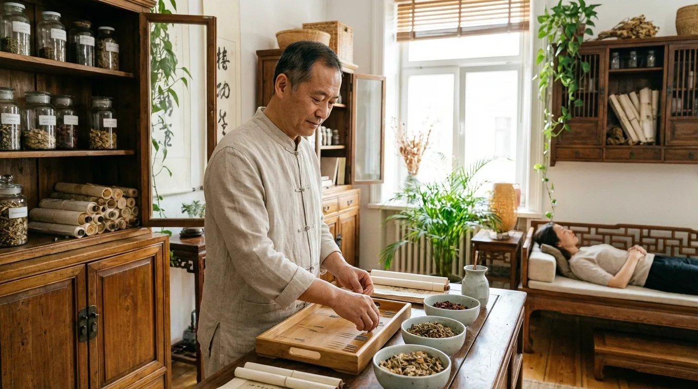 Akupunktur und Kräuterheilkunde in ruhiger Praxis