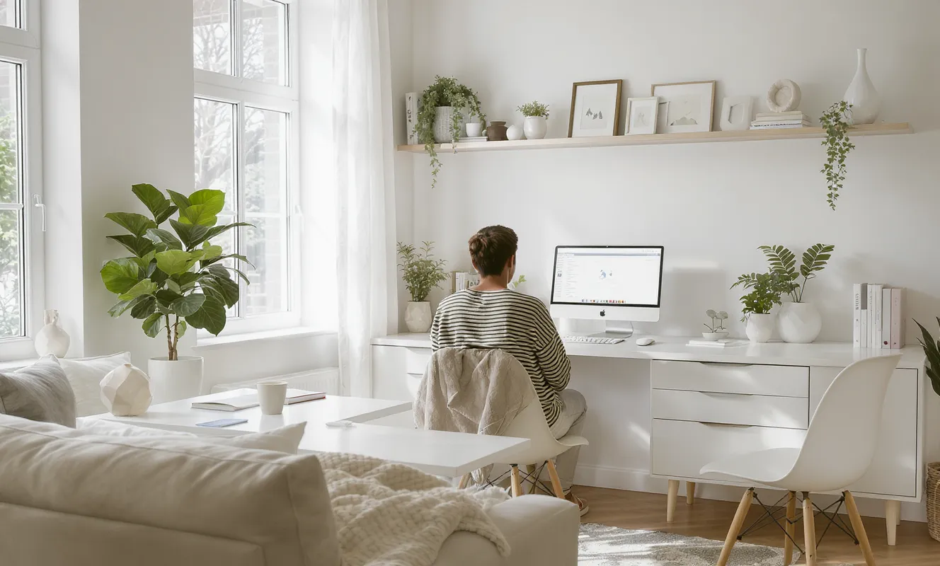 Mentale Gesundheit im Arbeitsalltag: Strategien zur Stressbewältigung 1 Aufgeräumter Arbeitsplatz mit ruhiger Atmosphäre
