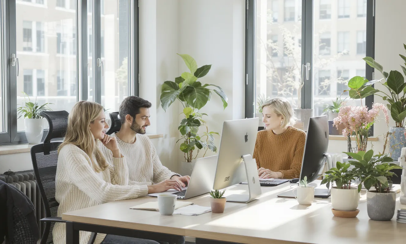 Ausgeglichener Arbeitsplatz mit Fokus auf Wohlbefinden