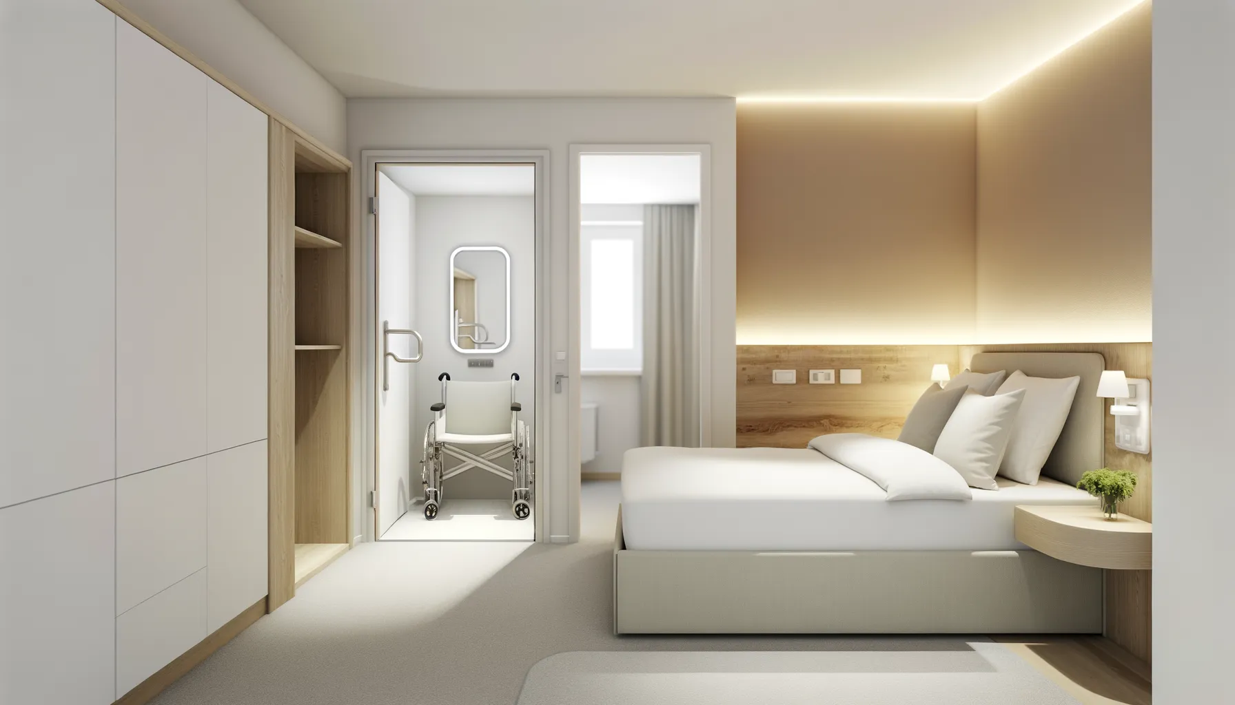 Barrierefreies Hotelzimmer für Senioren
