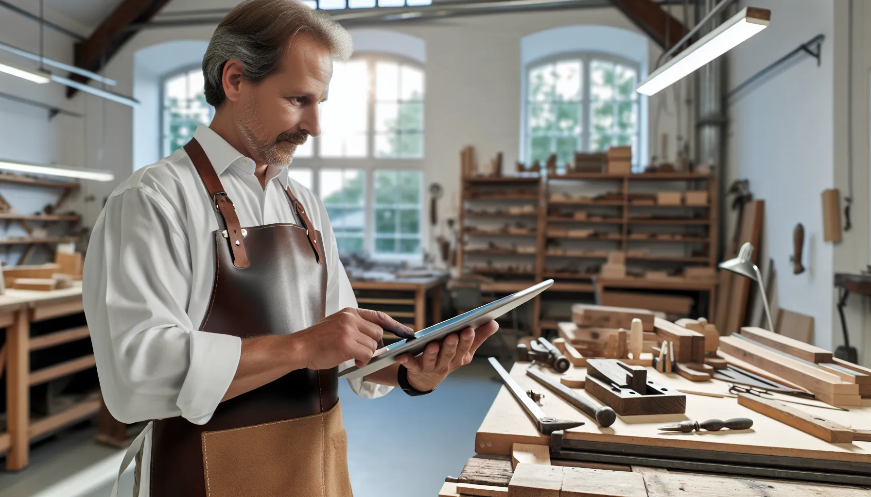 Digitaler Handwerksbetrieb mit Tablet