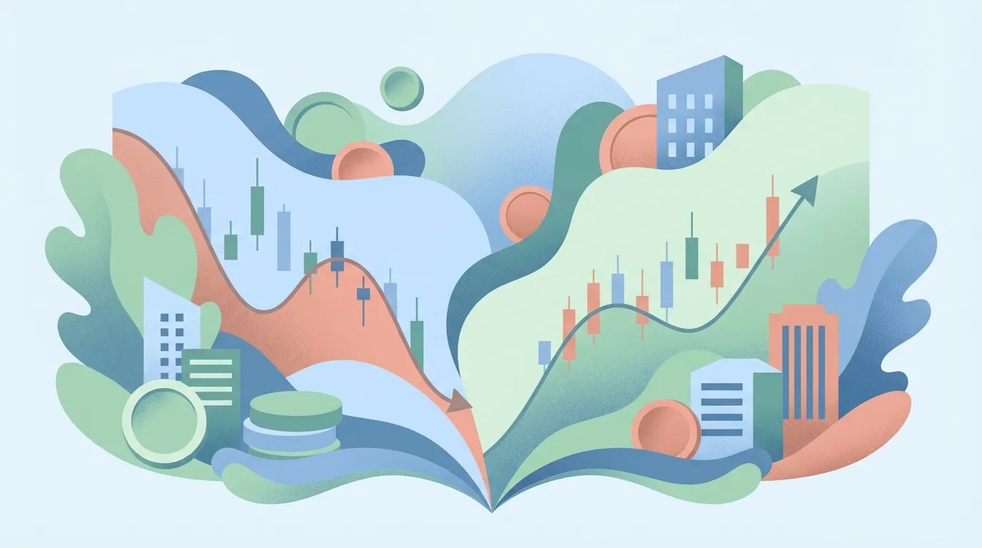 Keine Panik im Crash: 3 psychologische Tricks 1 Fallende und steigende Börsenkurse als ruhige Visualisierung