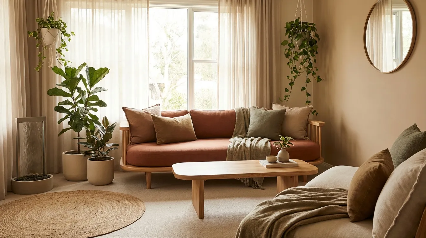 Harmonisches Wohnzimmer mit Feng Shui