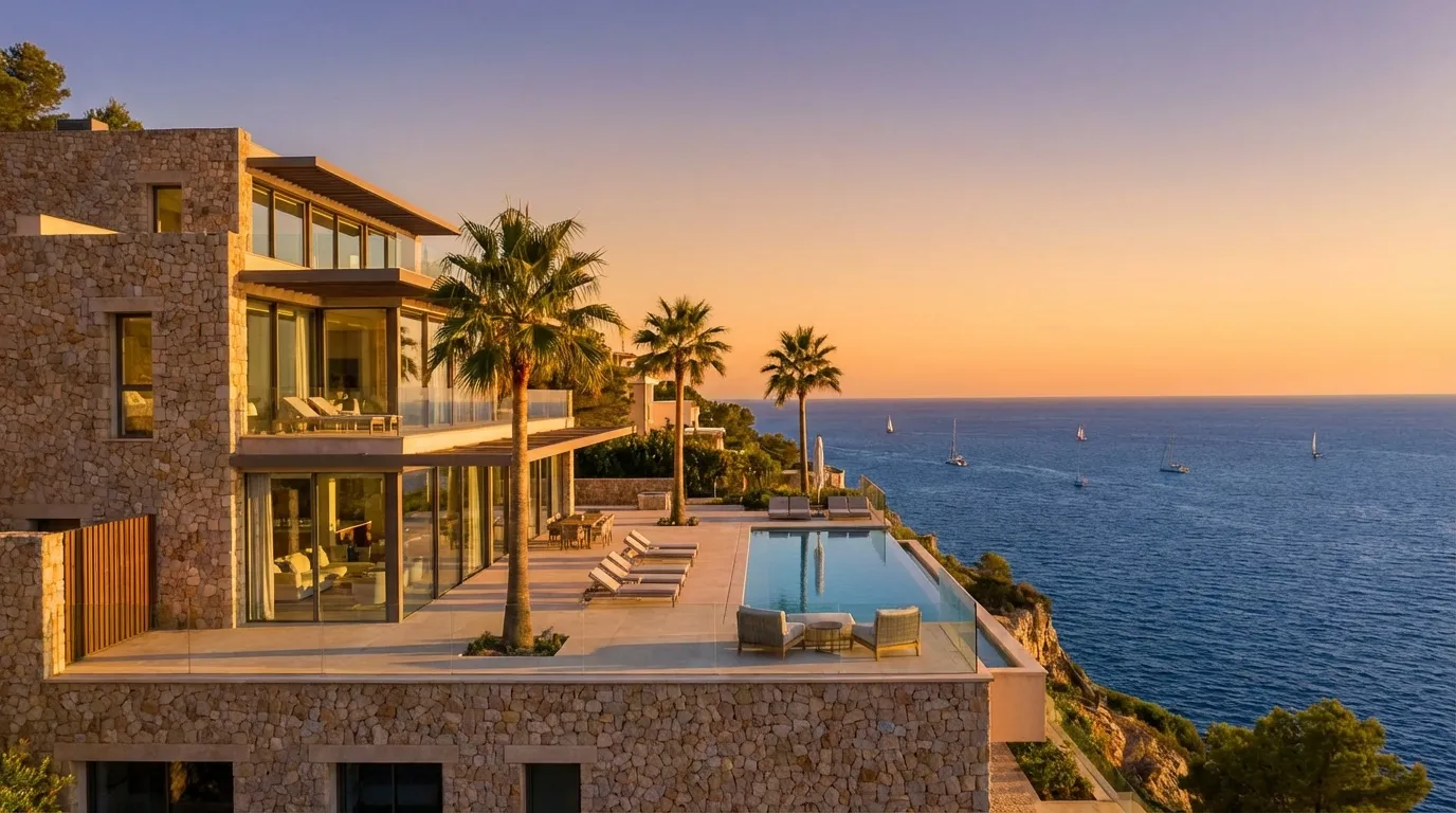Immobilie Mallorca kaufen: Was Anleger 2026 wissen müssen 1 Luxusvilla auf Mallorca mit Meerblick