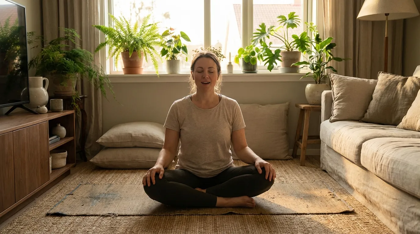 Meditierende Person beim Summen