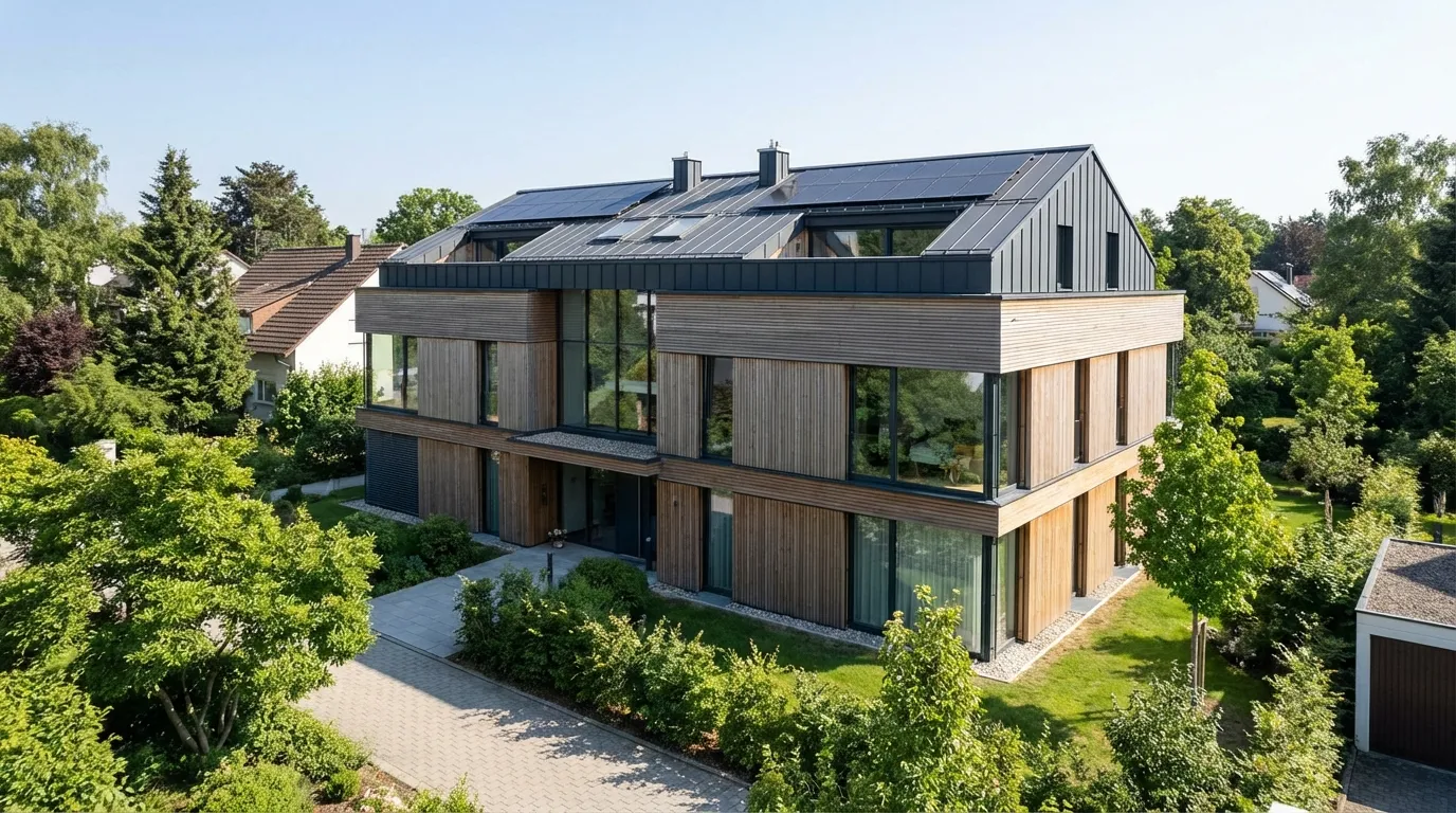 Nachhaltige Immobilieninvestitionen: ESG-Kriterien für private Anleger verstehen und anwenden 1 Nachhaltige Wohnimmobilie mit Solaranlage