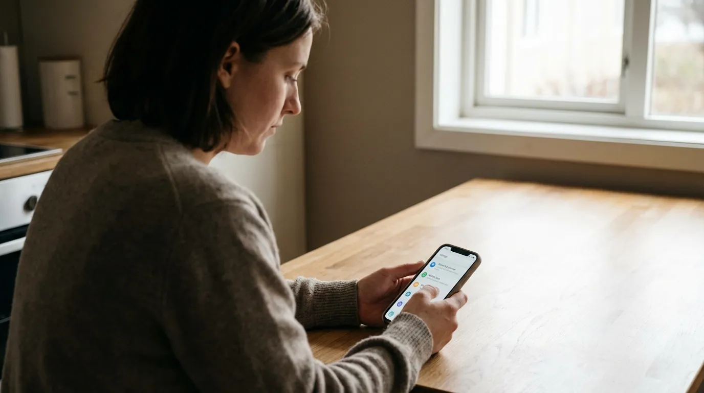 Nutzer prüft eSIM Einstellungen auf dem Smartphone
