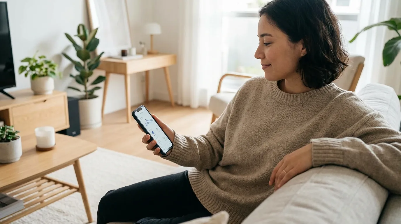 Nutzung einer Gesundheits-App im Alltag