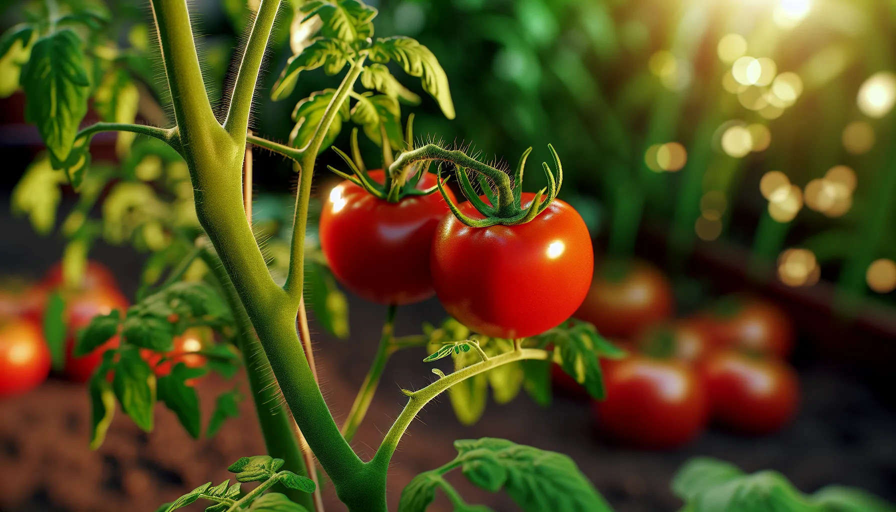Reife Tomaten am Strauch im Garten