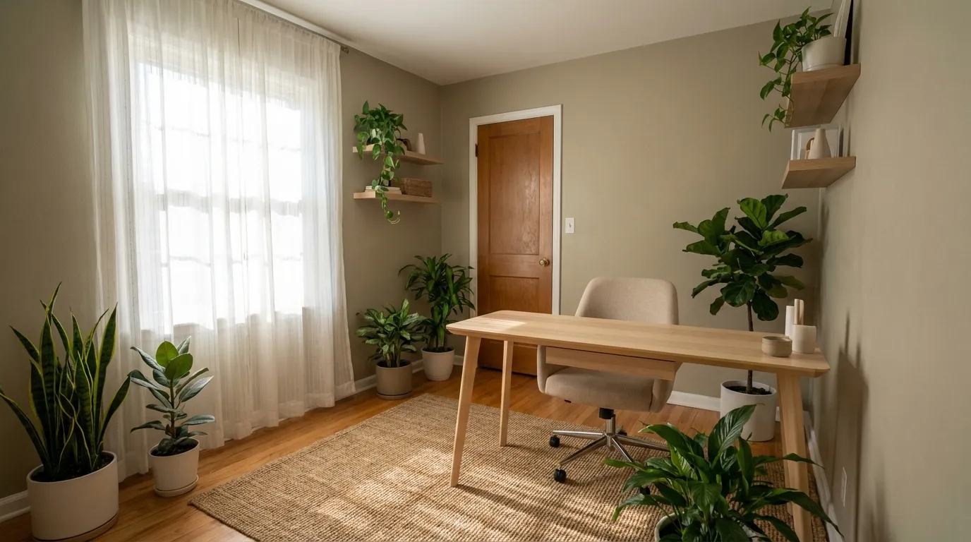 Ruhiger Arbeitsplatz mit Feng Shui