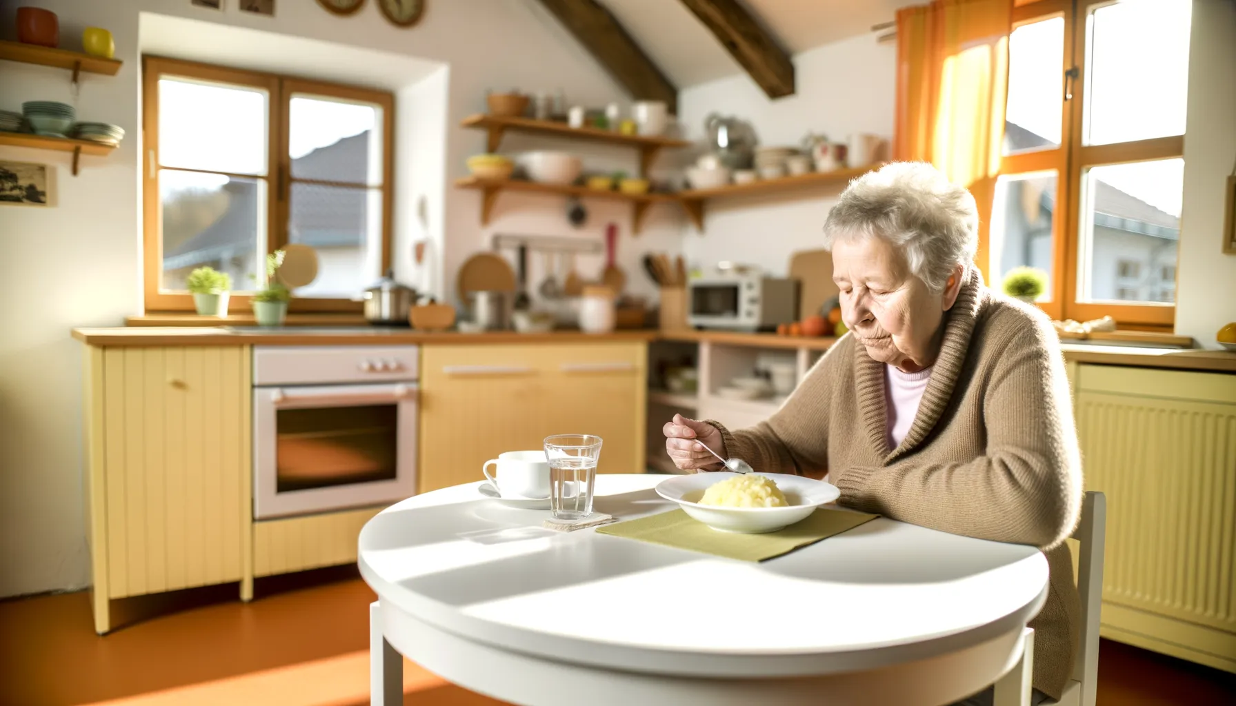 Senior beim genussvollen Essen