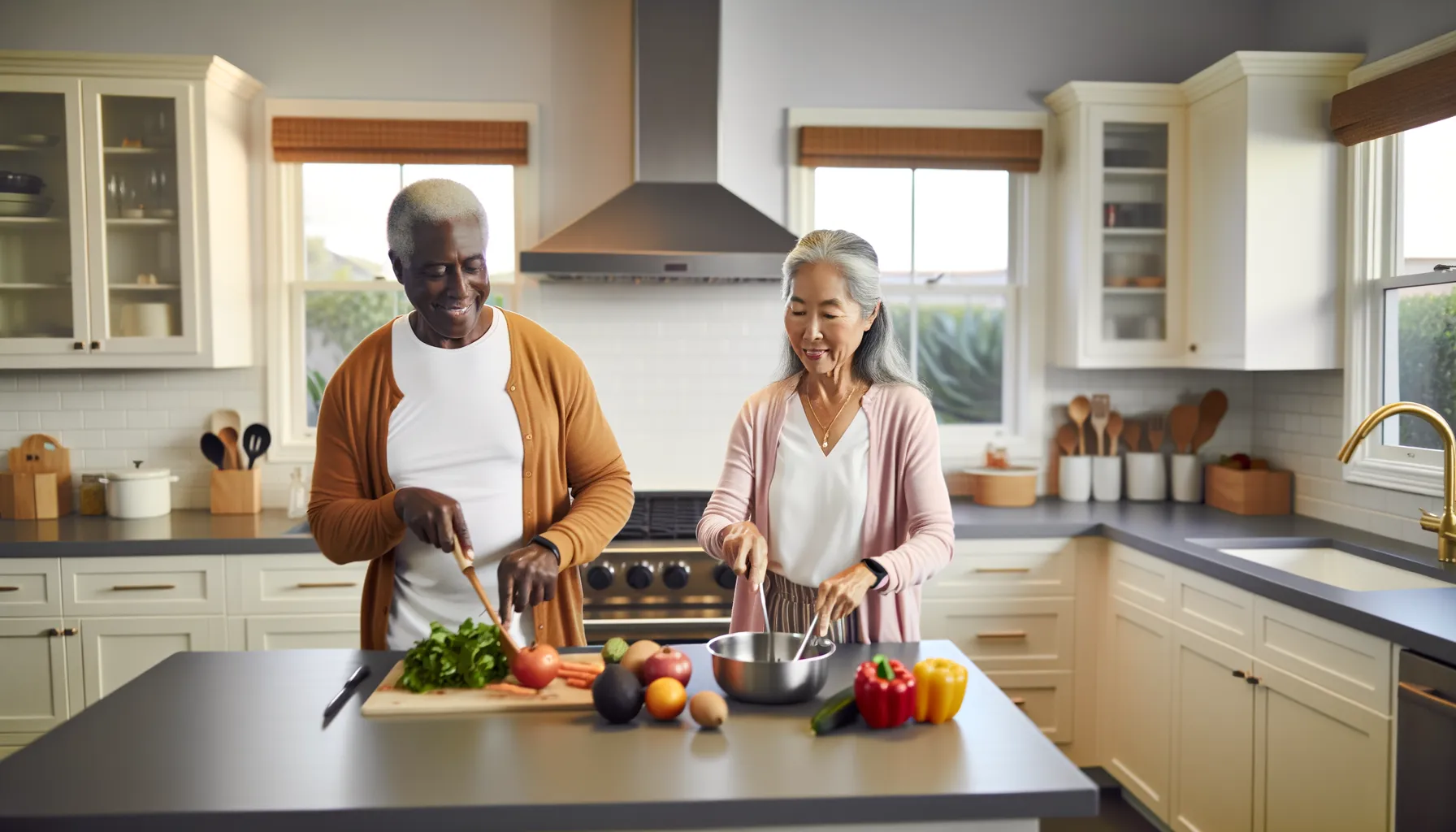 Senioren beim gemeinsamen Kochen