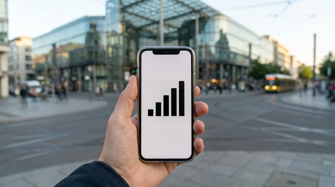 Smartphone mit Netzsignal